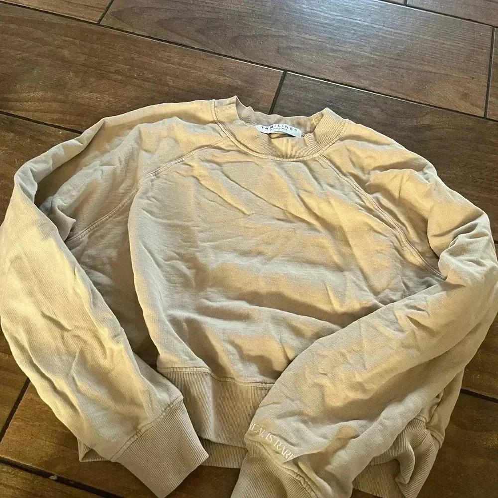 Tan + Lines Real is Rare Beige Crewneck Medium - Picture 2 of 5